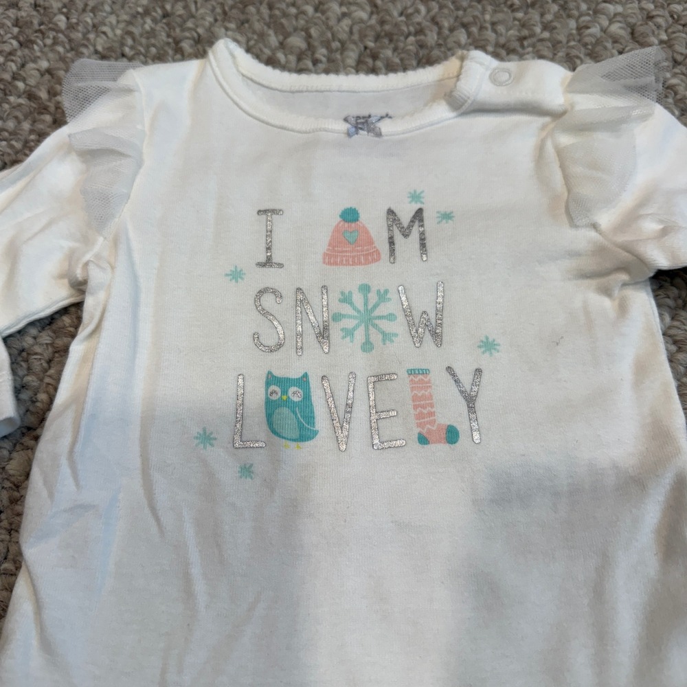 Carters Baby Girls Size 3 Months I Am Snow Lovely Bodysuit and Leggings Set - Picture 4 of 5